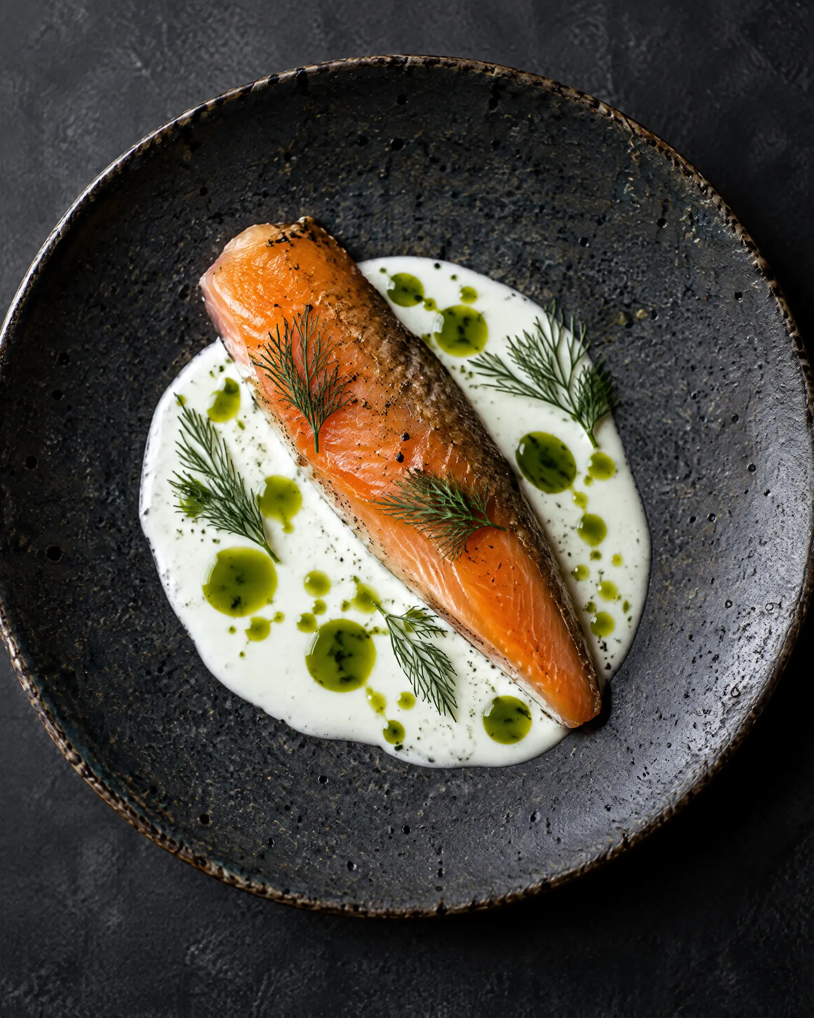 Smoked trout, buttermilk, dill oil